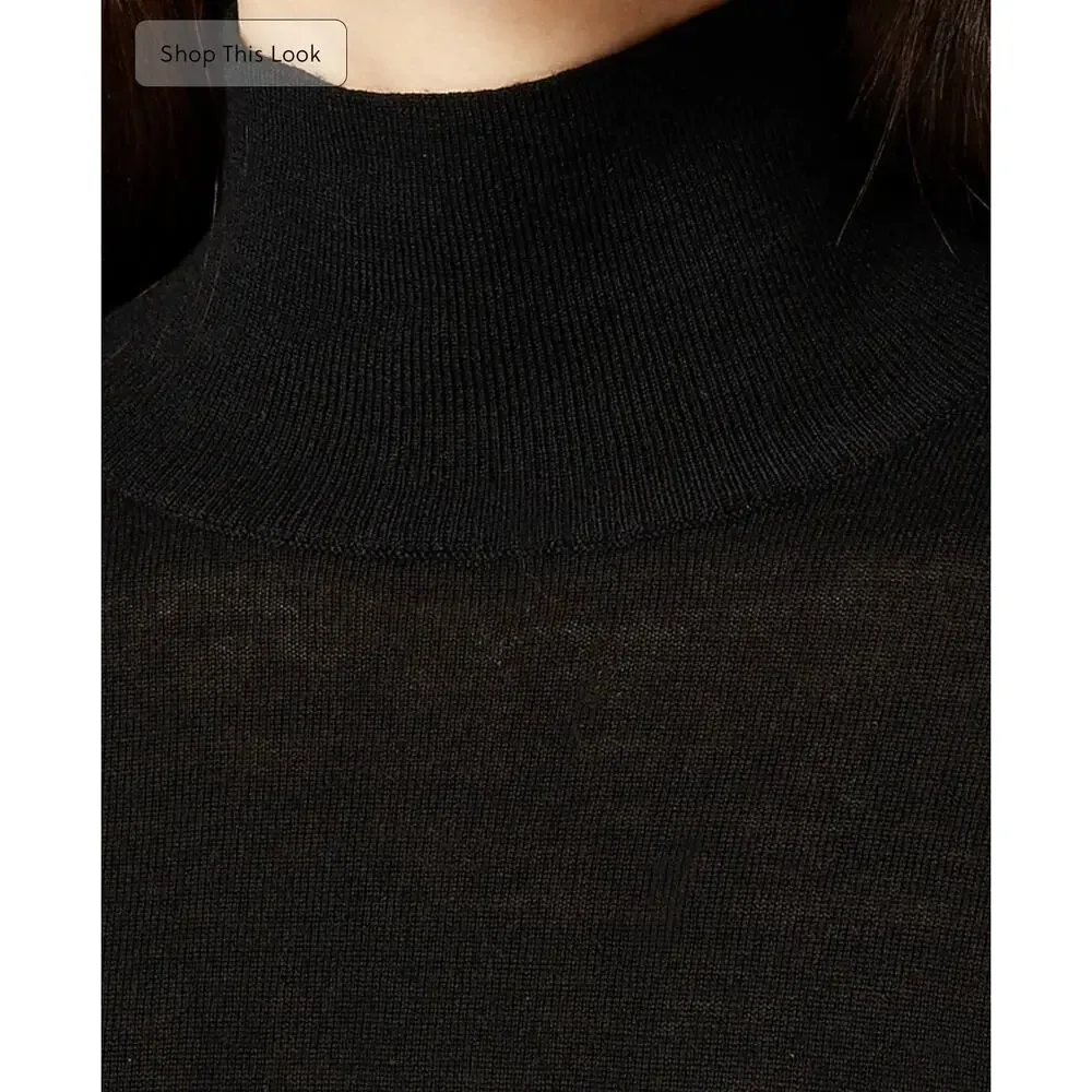 J. Crew Carolyn turtleneck sweater in merino wool Heather Carbon NWT size XS